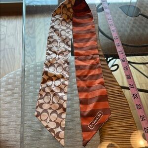 Coach Brown and burgundy Reversible Scraf